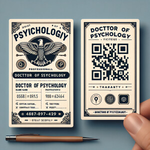 Bizcard layout design for doctor of psychology.
Doublesided. Qr-...