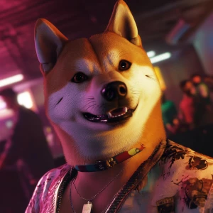 DOGE meme.,at the club with a face like the original doge meme,...