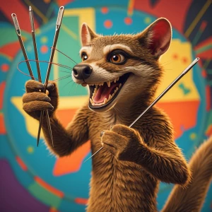 "Craft an imaginative image of a anthropomorphic mongoose chara...