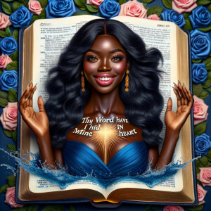 Create an image of an ultra-light-skinned African-American woman...