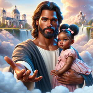 Create a 3D realistic artwork featuring the phrase 'Jesus Saves'...