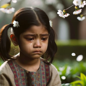 A crying girl