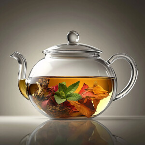 设计一款玻璃茶壶和养生茶，养颜茶