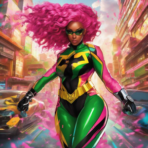 Illustrate a full body illustration of her vibrant and dynamic...