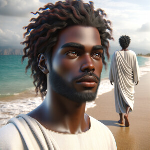 Create a 3-D realistic picture of a beautiful African-American J...