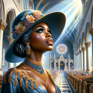 Create an airbrush oil painting of an African American woman wit...