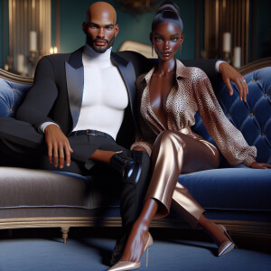 Create a vivid description of an attractive LIGHT SKIN African-A...