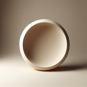Simple wide round frame, neutral background, flat lighting