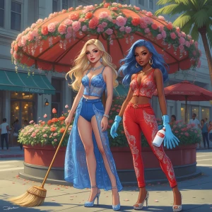 Create a storybook cover illustration depicting Summer and Monda...