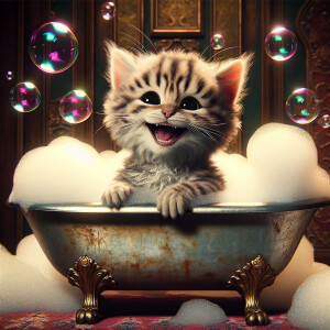 Character design A cute small Boy-kitten Hybrid smiling taking A...
