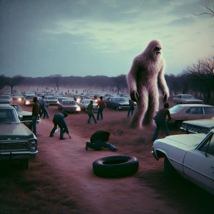 1969 Fort Worrh Texas a local nature reserve had many parked car...