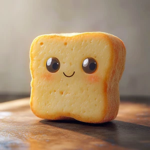 cute a piece of bread in pixar style