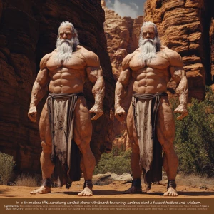 Twin Titans of the Antiquity Sanctuary:**
   "In a timeless san...