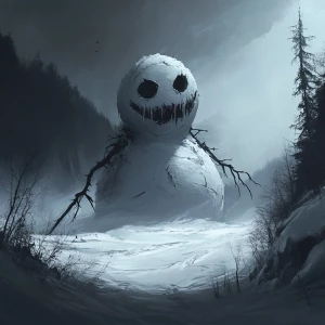 On the outskirts of the sleepy village, where the snow lies unto...