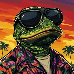 MEME PEPE in GTA art style, , in the style of a Grand Theft Aut...