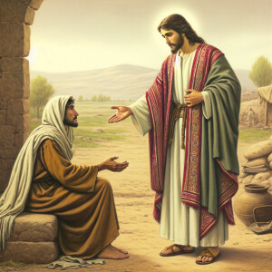 Jesús sanando a alguien