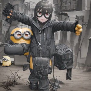 A minion at war takes a selfie on a vivo phone