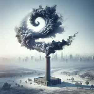 A dynamic representation of swirling smoke from a chimney