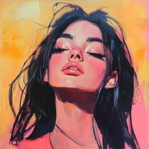 A girl in acrylic art style