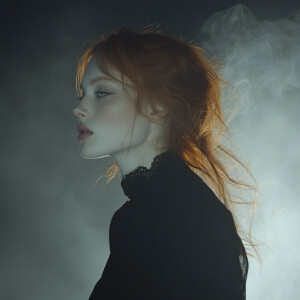 Create a series of photorealistic images featuring a woman with...