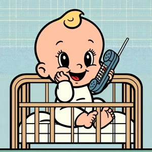 Create an image depicting a baby drawn in the classic Hanna-Barb...