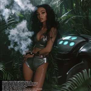 “A dramatic scene of Dahlia Valentina a fit tall supple well end...