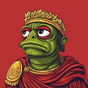 Pepe with pumped-up lips of a bright red color in carton style...