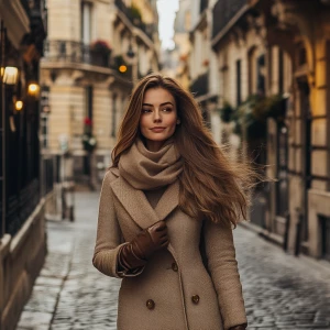 A cinematic scene of a stunning fit young woman  walking gracefu...
