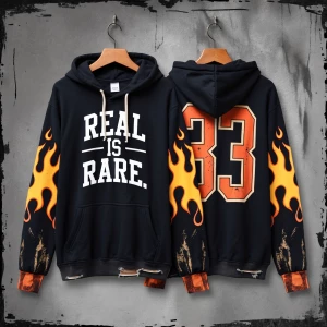 Black lightly worn  hooded sweatshirt onhangers. Pictures of bot...