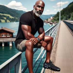 Describe a middle-aged African-American man with light skin, spo...