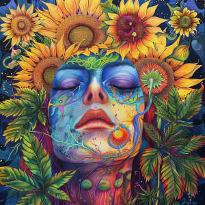 Psychedelic vision,vibrant colors Energetic clearing,magic mushr...