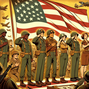 Helldivers saluting the American flag