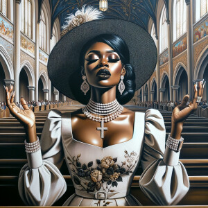 Render an airbrush oil painting of an African American woman wit...
