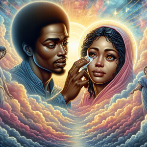 Ensure that the image distinctly represents both Jesus Christ an...