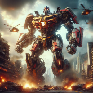 China as a transformer character, Chinese flag embedded on the c...