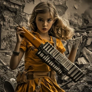 A girl with a xylophone sword --sref 4