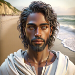 Create a 3-D realistic picture of a beautiful African-American J...