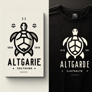 Creat a simple turtle image for clothing brand ALTIGARDE ON  clo...