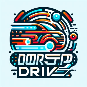 Futuristic logo for car rental business name “Doorstep Drive”