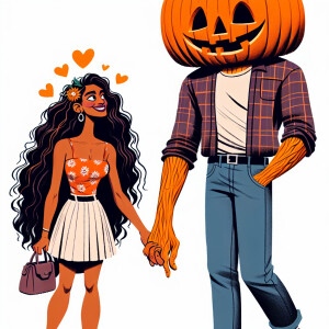 A tall girl with long curly spending time with her best friend w...