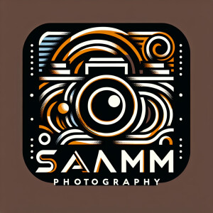 Design an abstract logo for "SAM 12 PHOTOGRAPHY" incorporating a...