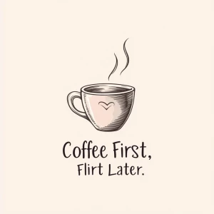 Concept: Playful and flirtatious coffee humor with a stylish twi...