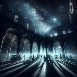 In shadows we dance,
Whispers of lost souls echo,
Night's embrac...