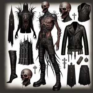 Design a Cenobite character in the style of Clive Barker's "Hell...