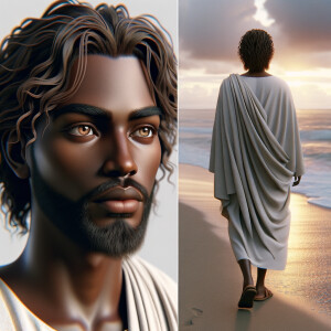 Create a 3-D realistic picture of a beautiful African-American J...