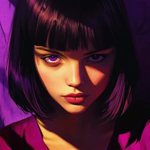 Create a digital illustration of a girl in the 2.5D art style, c...