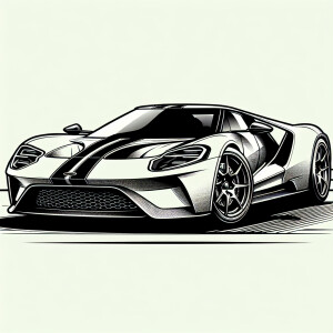 Full frame line art 2020 camaro against a plain background