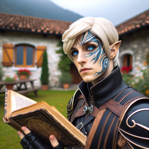 Caranthir-Ar-Fieniel from the Witcher series in black eldritch a...