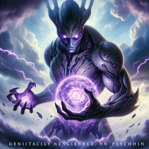 Create an image of Mewtwo, the genetically engineered psychic-ty...
