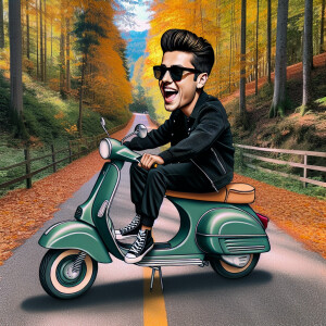 Photorealistic, Black haired, tan skinned man , wearing all blac...